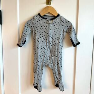 Cloud Island Grey with Black Dots Footie Pajamas Sleeper - 0-3 Mo